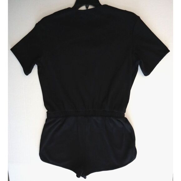 Free People Beach OB1999009 Women's Sz Medium Black Cotton S/S Romper - Picture 8 of 8